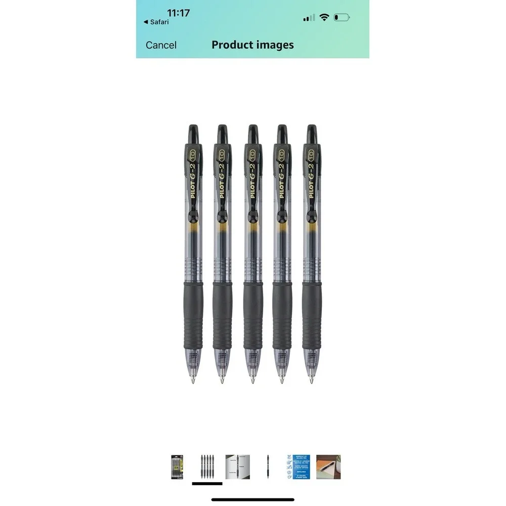 Pilot G2 Retractable‎ Gel Pen Bold Point Black Ink 5/Pack (31303) 755962